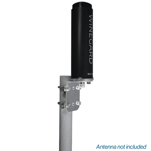 Zoomed in photo of an installed RangePro Cell Booster on top of the TowerLink™ pole with the adapter