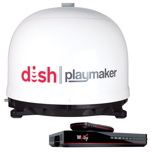 DISH Playmaker Portable Automatic Satellite Antenna with Mount and DISH Wally HD Receiver for Trucks